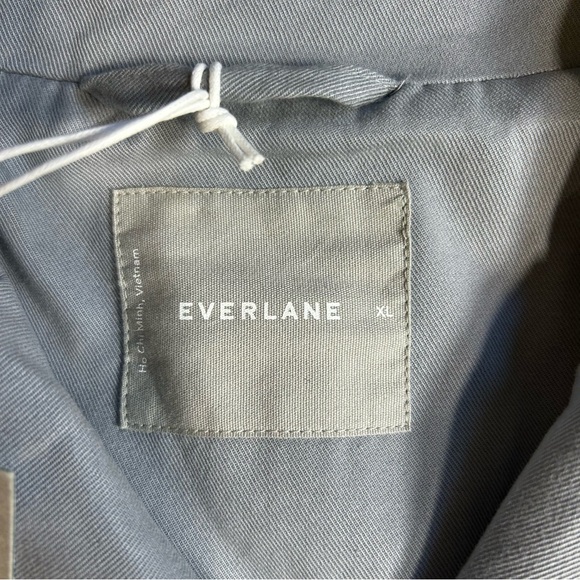 Everlane NWT The Gathered Drape Trench Coat Slate Grey XL Preppy Fall Warm - Picture 7 of 15
